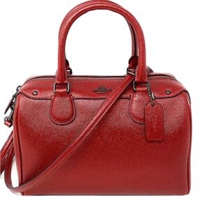 MICRO BENNETT SATCHEL (COACH F29020)METALLIC PINK/ RED ANTIQUE NICKEL EUC